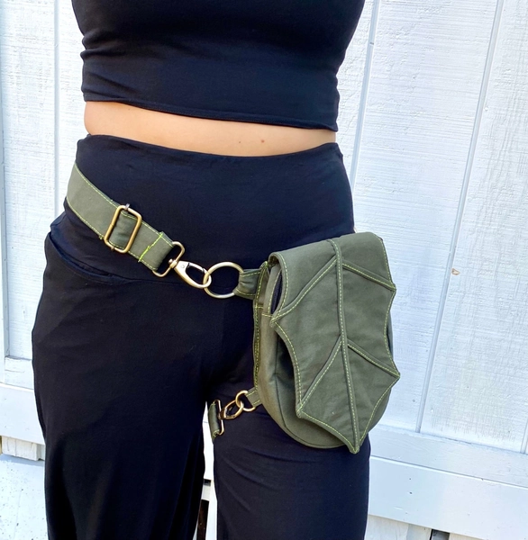 Leaf Purse Belt: Elven Festival Utility Bag