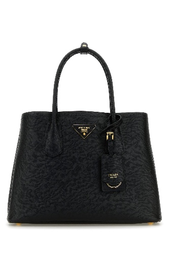 Black leather small Double handbag - OS
