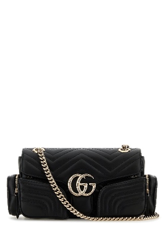 Black leather small GG Marmont shoulder bag - OS