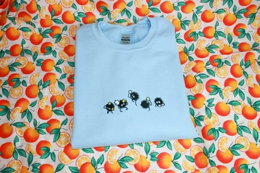 Soot Sprites Spirit Embroidered Tie Dye Tee/sweatshirt | Etsy