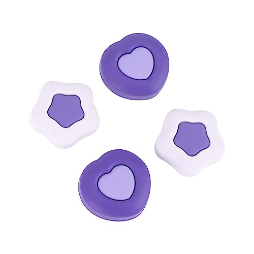 GeekShare Cute Silicone Joycon Thumb Grip Caps Kawaii Thumbstick Caps Joystick Cover Compatible with Nintendo Switch/OLED/Switch Lite,2Pairs/4PCS - Cream Heart Dark Version