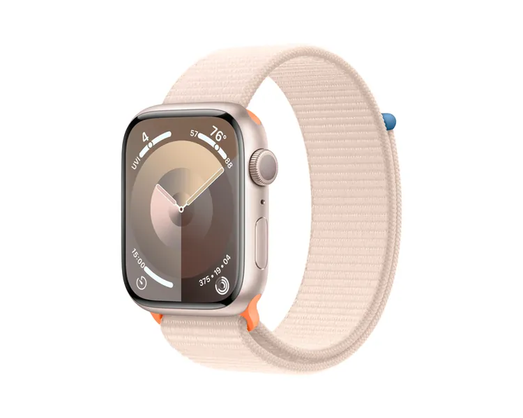 Apple Watch Series 9, 45mm | Apple Watch Series 9 45mm Starlight Aluminum Case with Starlight Sport Loop