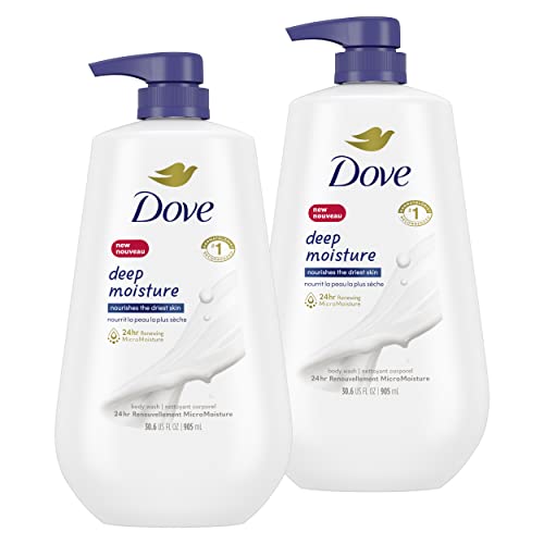 Dove Deep Moisture Body Wash with Pump for nourishing the driest skin gentle body cleanser deeply moisturizes the skin 905 ml (Pack of 2) - 905 ml (Pack of 2) - Deep Moisture