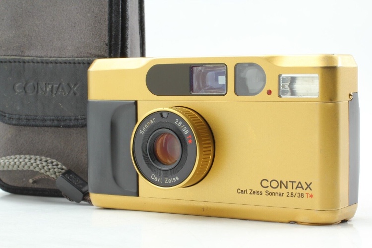 ”NEAR MINT / Case” Contax T2 Gold Point &amp; Shoot 35mm Film Camera From JAPAN