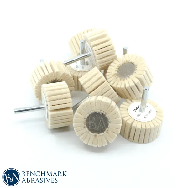 2 x 1 (1/4 shaft) Felt Flap Wheel - 10 pack