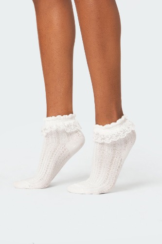 Lace Frill Socks | WHITE / OS