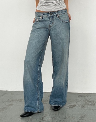 Low Rise Roomy Jeans in Vintage Bleach | W24 L32