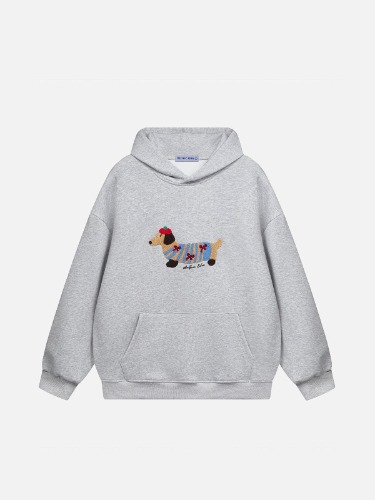 Aelfric Eden Cartoon Dog Hoodie | Grey / M