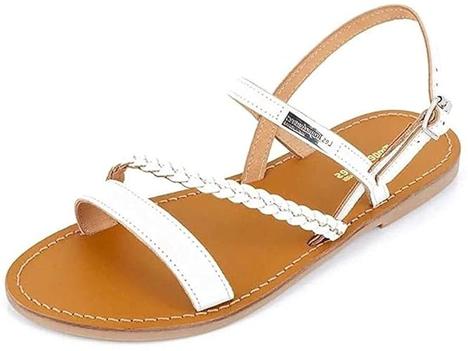 Les Tropéziennes par M. Belarbi Femme Batresse Sandales Bout Ouvert - 37 EU - Blanc Blanc 70