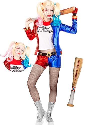 Funidelia | Déguisement Harley Quinn Suicide Squad pour femme Super héros, DC Comics, Suicide Squad - Déguisement pour Adultes et accessoires pour Halloween, carnaval et fêtes - Bleu - M - Déguisement avec Accessoires