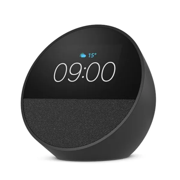 Nouvel Amazon Echo Spot (modèle 2024) | Réveil connecté avec un son de qualité et Alexa | Noir
