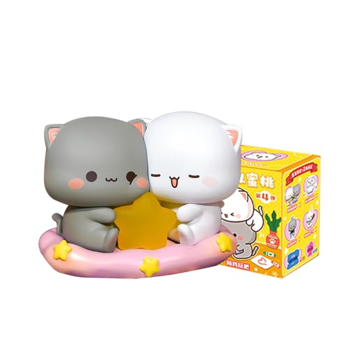 Mitao Cat Series 4 Blind Box Kawaii Figures Action Random Collection Guess Blind Bag Collectible Desktop Ornaments Cute Model Birthday Gift（1 Pack） - Mitao Cat Series 4 1Pack