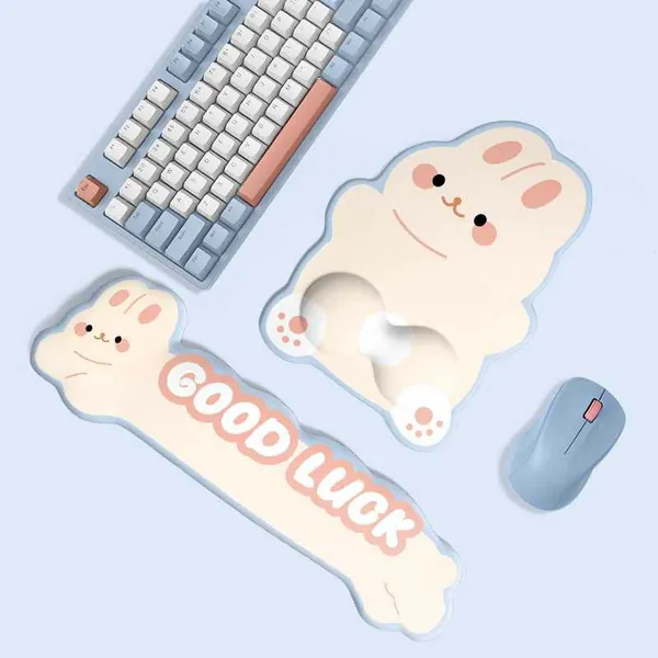 Rabbit Keyboard Wrist Rest Cute Bunny Mousepad Kawaii Setup
