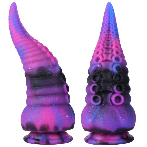 Exciting Rollercoaster Journey with Silicone Tentacles - Purple Black Galaxy