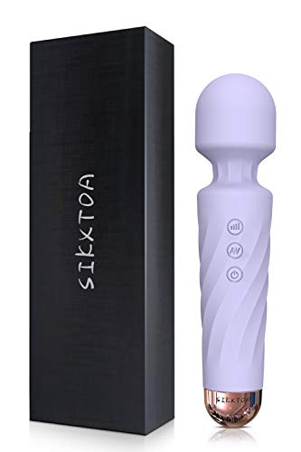 SIKXTOA Mini Vibrator, 8 Speeds 20 Patterns-G-Spot Cordless Wand Massager, Clitoral Stimulator, Dildo, Sex Toys, Rechargeable Handheld Powerful Silent Waterproof Female Adult Toys (Wave Lavender) - Wave Lavender