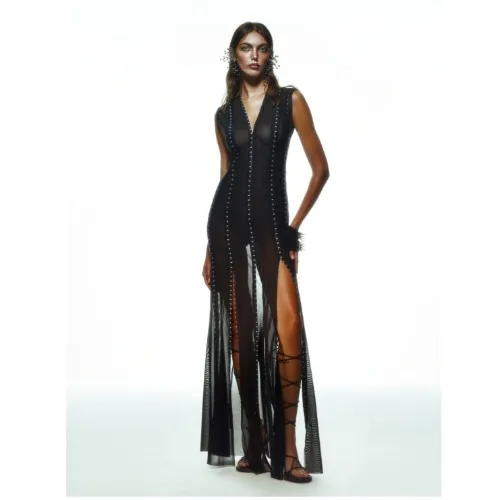Holy Mess Sheer Dress With Hook And Eye Closure