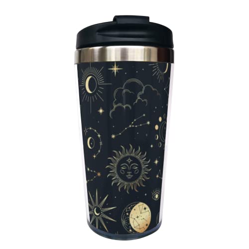 Fenmshairy Sun Moon Magic Eyes Astrolabe Travel Coffee Mug, Magic Star Stainless Steel Tumbler Cup with 14 Oz, Anniversary Christmas Birthday Idea for Men Women Friend Bestie - Magic Eyes Astrolabe