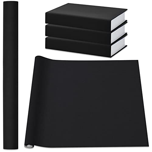 PerKoop Book Cloth for Book Binding 40 x 16 Inch Fabric Surface Paper Backed Bookcover Archival European Durable Strong Bookbinding Supplies Cover Books Album Scrapbooking (Black, Suede Fabric) - Black