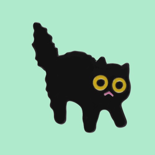 Midnight Cat Enamel Pins | Freaky Cat