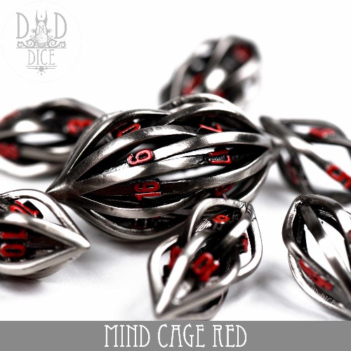 Mind Cage Red Hollow Metal Dice Set (Gift Box)