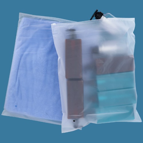 ENPOINT Frosted Zipper Poly Bags, 50PCS 14x16 inch Plastic Bags