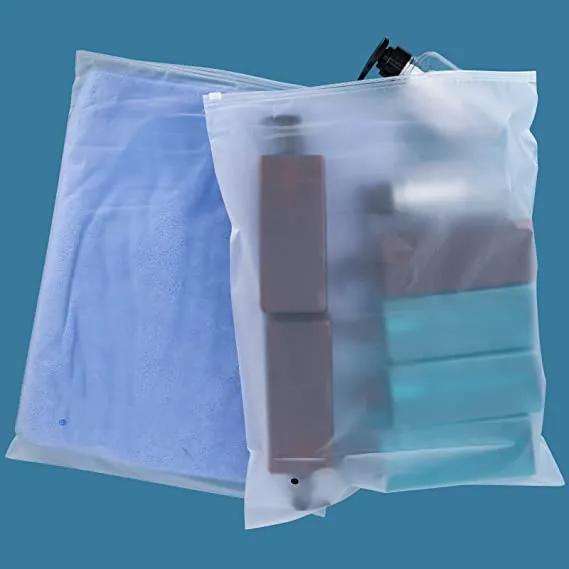 10x13 inch Frosted Zipper Plastic Bags