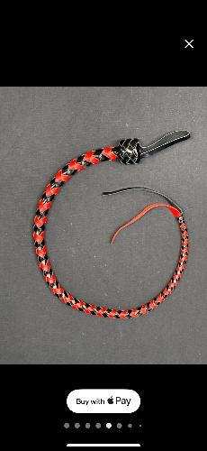 Red & Black Leather Whip