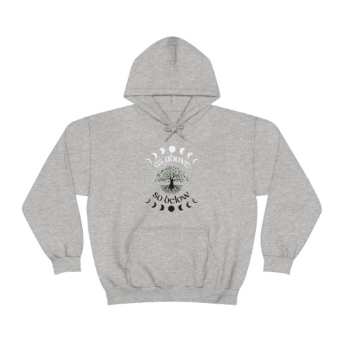 As Above So Below Witchy and Pagan Aesthetic Hoodie - Sport Grey / S