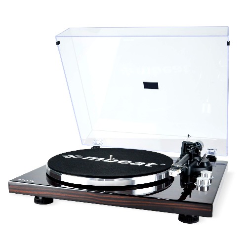 mbeat MB-PT-18K Bluetooth Turntable with Removable dust Cover, MMC Stylus, USB Recording, Tonearm Counterweight and Anti-Skating, Built-in Preamplifier