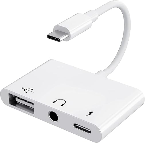 UWECAN USB C to USB Adapter, 3 in 1 USB C to USB A OTG Adapter with 3.5mm Headphone Audio Jack and Fast Charging Port, USB-C Splitter Compatible with Most Type-C Phones,Laptops,iPad Pro, iPhone 15 - USB C Adapter