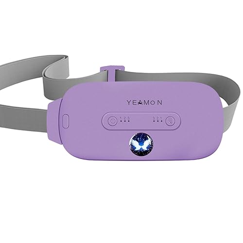 Portable Cordless Heating Pad, Electric Waist Belt Device,Fast Heating Pad with 3 Heat Levels and 3 Vibration Massage Modes, Back or Belly Heating Pad for Women and Girl(Light Purple) - Light Purple