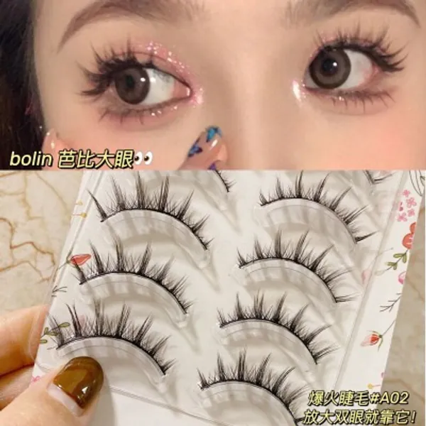 3.99US $ 40% OFF|New 5 Pairs Natural Long False Eyelashes Cos Japanese Eyelashes Handmade Thick Curling Eyelash Makeup Tools - False Eyelashes - AliExpress