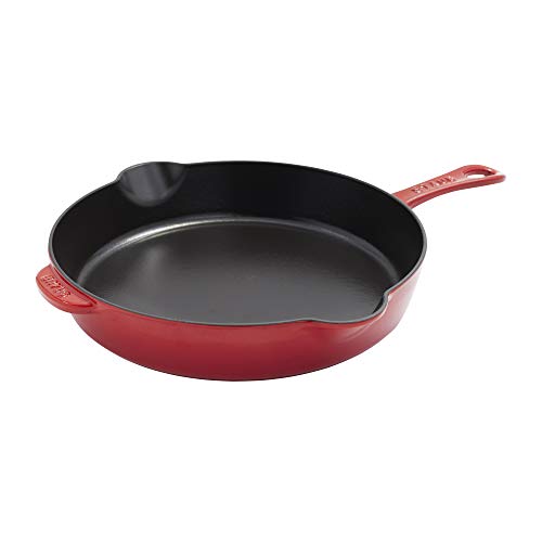 Staub Cast Iron 11-inch Traditional Skillet - Cherry, Made in France - Cherry