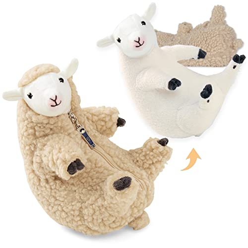 Furvana Kawaii Plushies, Shaved Sheep, Funny Lamb Stuffed Animal, Cute Plushie,Sleeping Pet Buddy, Best Birthday Gift for Women Girls Boys Teens, Small Plush Toy