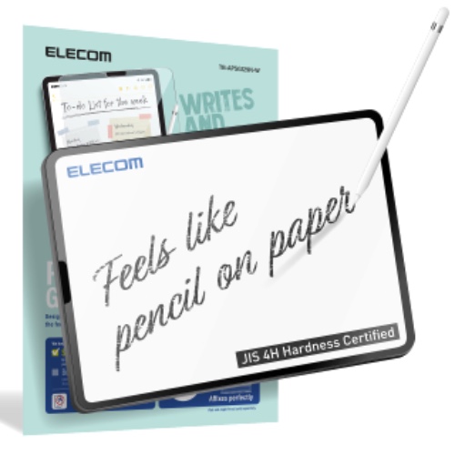 ELECOM 2-Pack Pencil-Feel Glass Screen Protector for iPad Pro 12.9-inch (2022/2021/2020/2018) Anti-Glare Smooth Surface Tablet Film, Easy Install Frame Included, Like Paper Texture (TB-APSG129N-W) - 2 sheets Glass