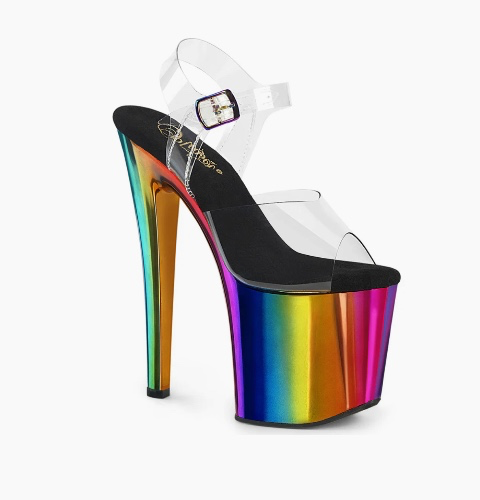 Pleaser Rainbow Chrome Platforms