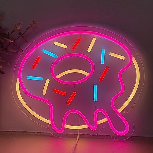 Food Donut Neon Sign Sweet Dessert Led Neon Bakery Led Art Neon Kids Room Living Room Wall Decor Birthday Club Party Decor (Style 2) - Style 2