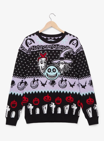 Disney The Nightmare Before Christmas Lock, Shock & Barrel Patterned Sweater - BoxLunch Exclusive