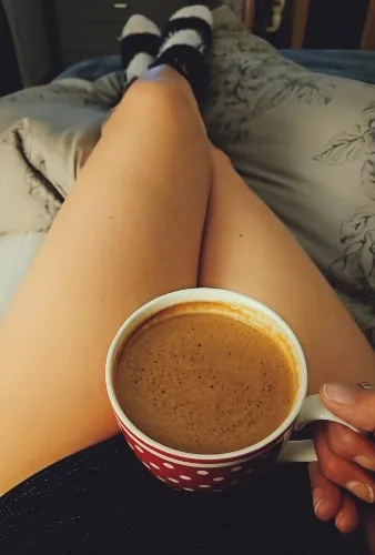 Coffee with sexy text chat