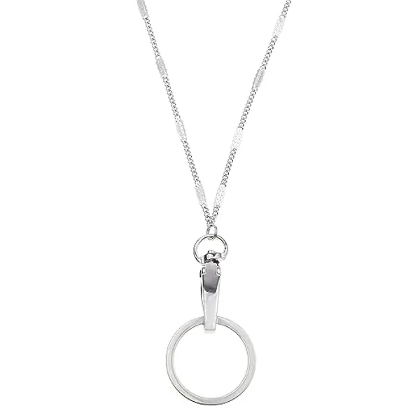 Wisdompro Fashion Lanyard, Women's Chain Lanyard Necklace with Metal Clasp and Keyring for Keys, ID Badge Card Holder - Twist Chain