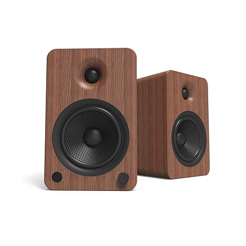 Kanto YU6 Powered Speakers with Bluetooth and Phono Preamp | Matte White | Pair - Matte Black