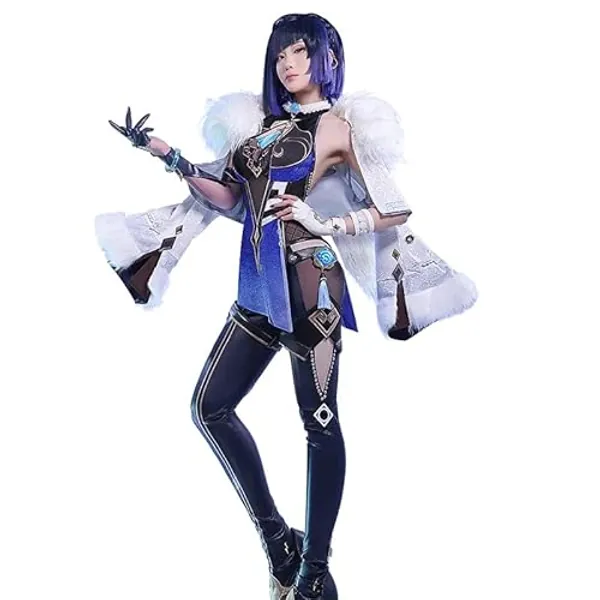KIRA KIRA Game Genshin Impact Yelan Cosplay Costume Ye LAN Cosplay Costumes Doki-SR Halloween Outfits for Women Men (L, Yelan)