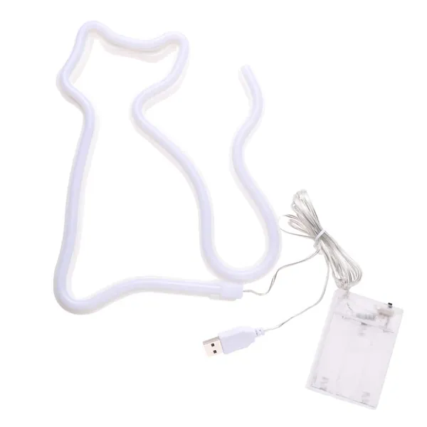 BESPORTBLE Cat Neon Light Neon Signs Lamps Cute Night Light Sign Table Light Wall Decoration Lamp for Home Living Room Bedroom Without Battery (Pink)