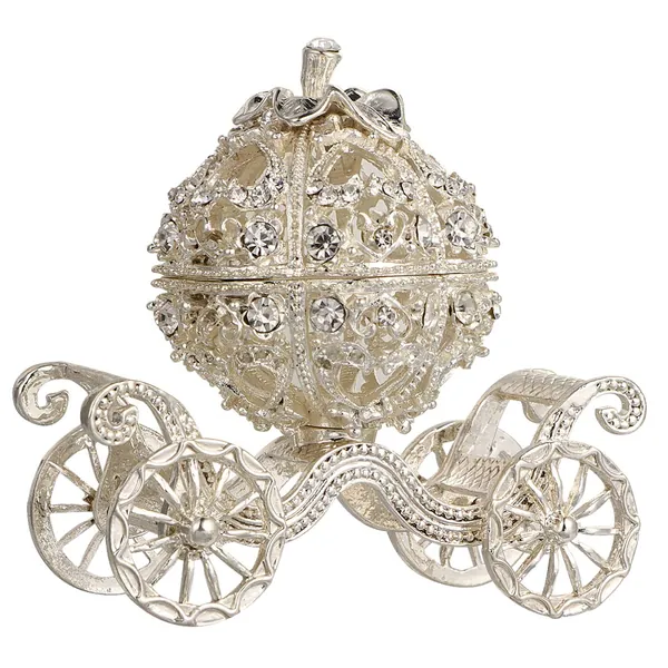 TOYANDONA Crystal Pumpkin Carriage Trinket Box Rhinestone Princess Cinderella Carriage Jewelry Box Hand Painted Jewelry Display Organizer Collectible Figurine Ornament for Women