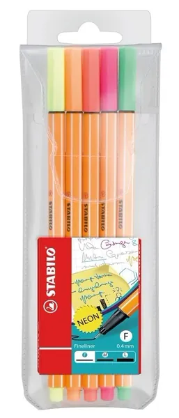 STABILO 0400560 Point 88 FINELINER, NEON ASSTD Box 0