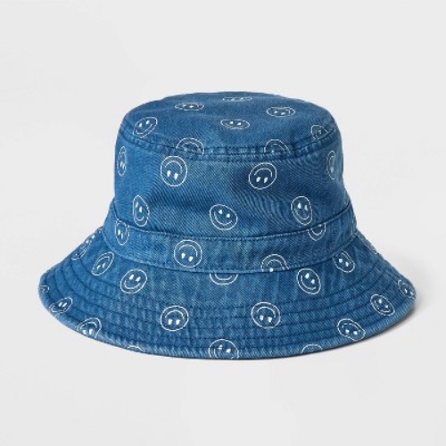 Girls' Denim Bucket Hat with Smileys - Cat & Jack™