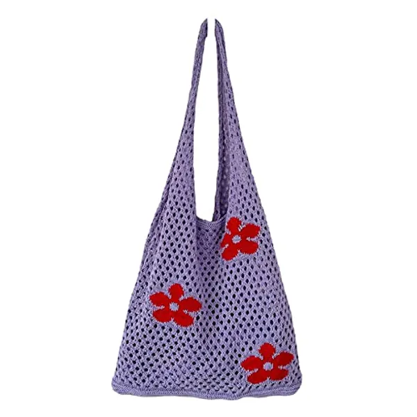 Crochet Tote Bag Fairycore Hobo Bag for Women Fairy Grunge Aesthetic Tote Bag Fairy Grunge Accessories