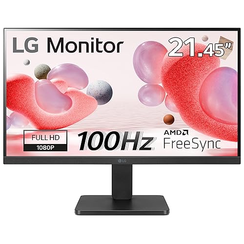 LG Electronics Monitor 22MR410-B, 22 Inch, Full HD 1080p, 100Hz, 5ms GtG, VA Panel, AMD FreeSync, Smart Energy Saving, Anti-Glare, HDMI, Matte Black - 22 inch