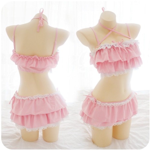 Ruffled Princess Bikini - Pink