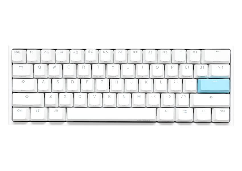 Ducky One 2 Mini Pure White - RGB LED 60% Double Shot PBT Mechanical Keyboard Kailh Box Thick Navy